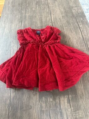 GAP Red Velvet Ruffled Girls' Dress